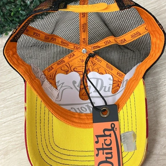 VON DUTCH CITY OF ANGELS RED YELLOW TRUCKER HAT - Picture 5 of 9